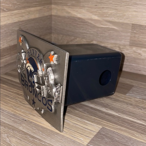 Denver Broncos vintage truck hitch  Silver and Blue Belt Buckle NFL football - Picture 3 of 10